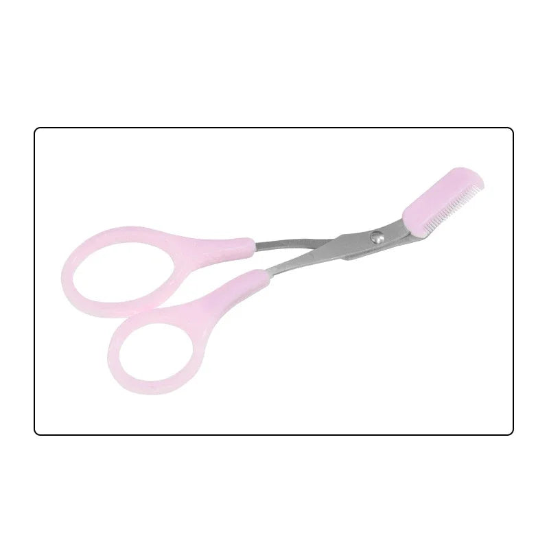 Eyebrow Trimmer Scissors with Comb - Stainless Steel Beauty Tool for Women