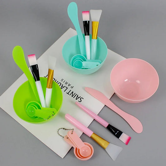 Facial Brush and Mask Bowl Set - DIY Beauty Tools for Skin Care and Makeup