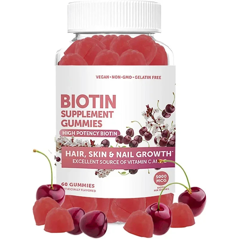 Collagen Gummies for Hair, Skin, and Nail Growth, High Potency Biotin Supplement, 60 Vitamins, and Botina Supplements