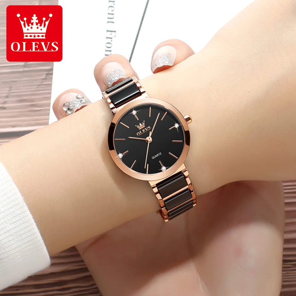 OLEVS Women's Luxury Quartz Wristwatch - Elegant, Waterproof Bracelet Watch