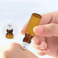 5PC Amber Roller Ball Glass Oil Bottles - Refillable Perfume Containers (1/2/3/5/10ML)