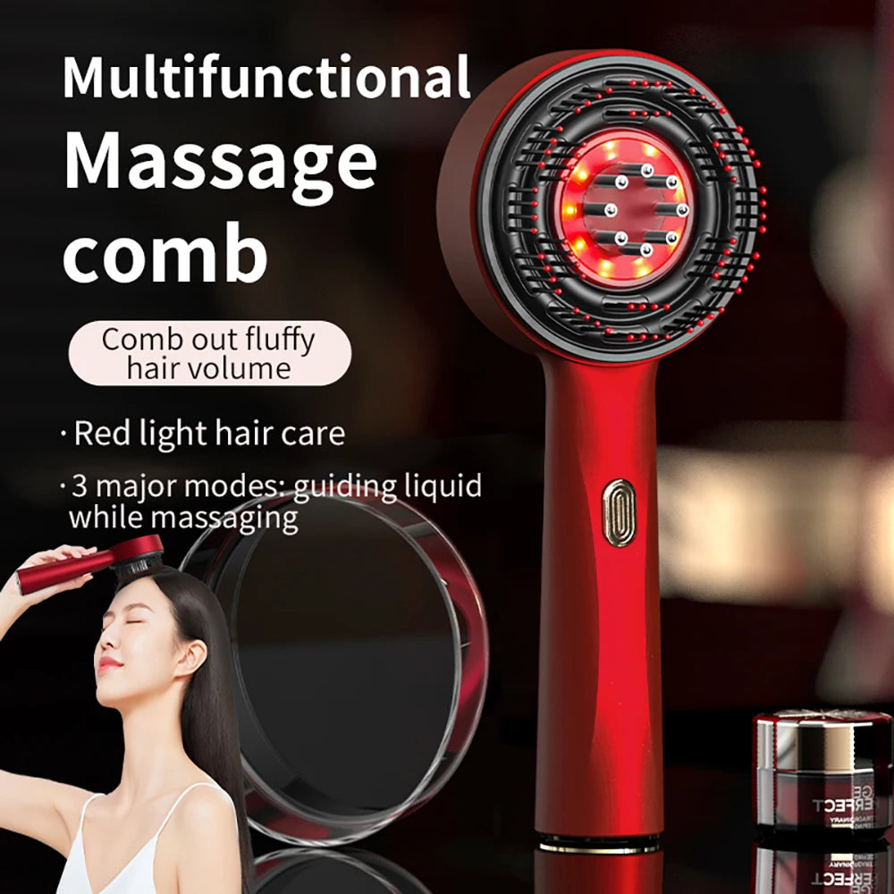 3 Modes Electric Massage Comb: The Portable Red Light Laser Comb for Hair Follicle Health