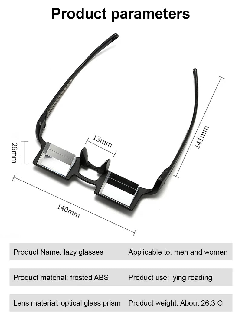 Ultra-Light Lazy Glasses – Full Frame Eyewear for Horizontal Reading & TV Viewing