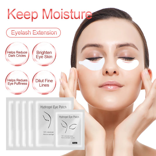 50 Pairs Eyelash Extension Hydrogel Patches: Essential Tools for Flawless Lash Application