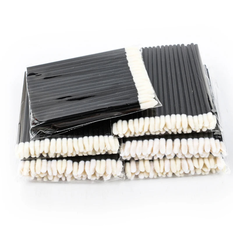 50/500/1000pcs Lip Brushes & Mascara Wands – Makeup Applicators & Eyelash Extension Cleaning Tools