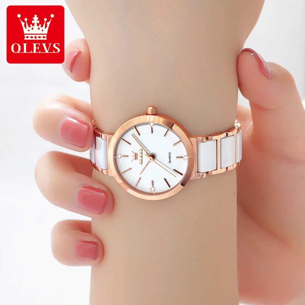 OLEVS Women's Luxury Quartz Wristwatch - Elegant, Waterproof Bracelet Watch