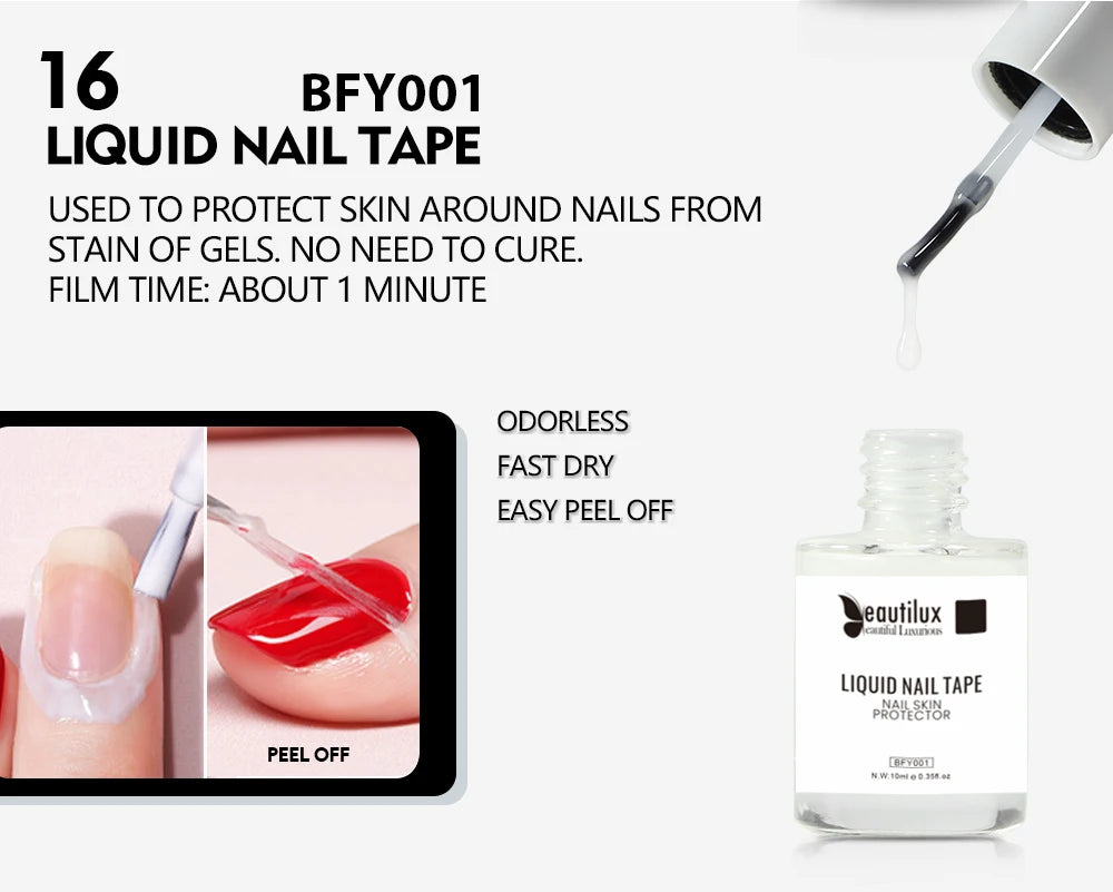 Beautilux Primer and Top Coat Collection: 10ml Nail Art Essentials