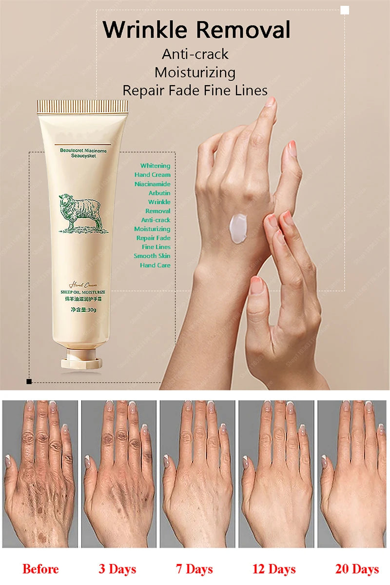 Sheep Oil Moisturizing Hand Cream Body Fast Smooth Nourish Cream Lightening Black Skin Brightening Moisturizingskin Care