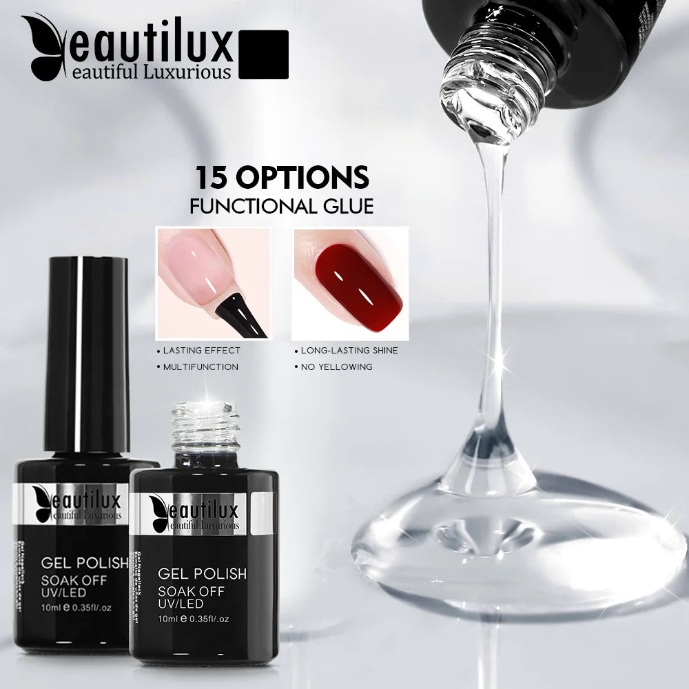 Beautilux Primer and Top Coat Collection: 10ml Nail Art Essentials