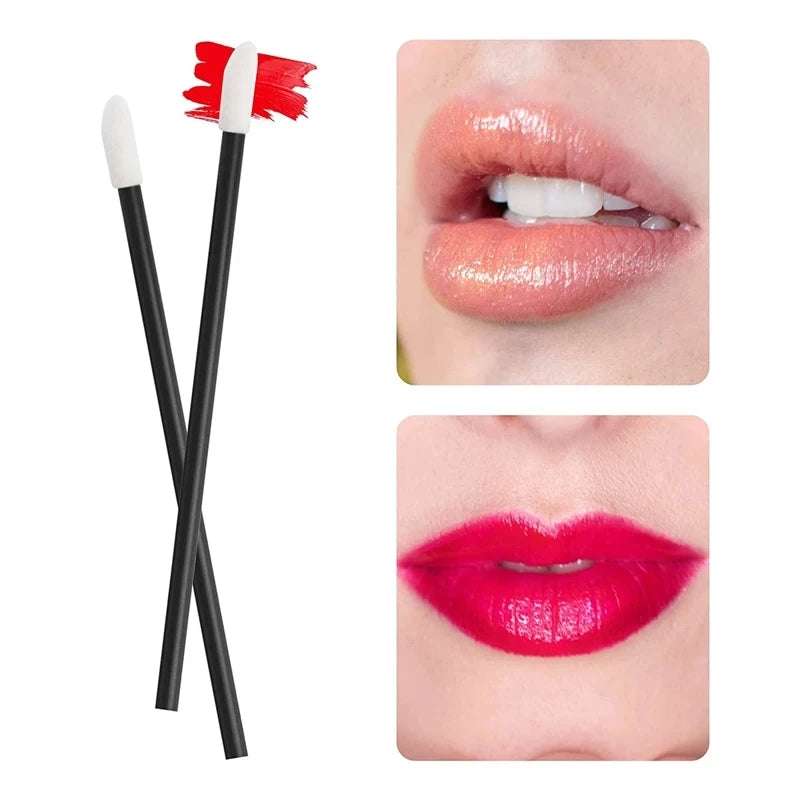 50/500/1000pcs Lip Brushes & Mascara Wands – Makeup Applicators & Eyelash Extension Cleaning Tools