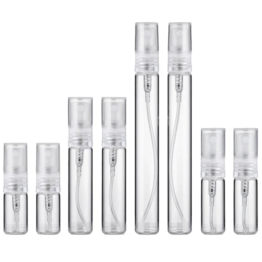 8/16PCS Portable Refillable Glass Perfume Spray Bottles for Travel