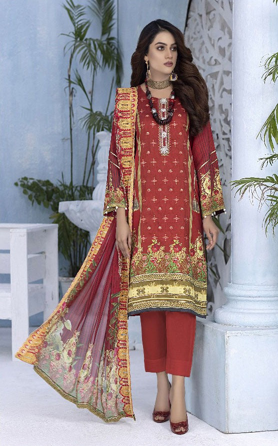 Bin Saeed Embroidered Viscose Collection 3 Pieces Unstitched Party Wear | Winter Collection