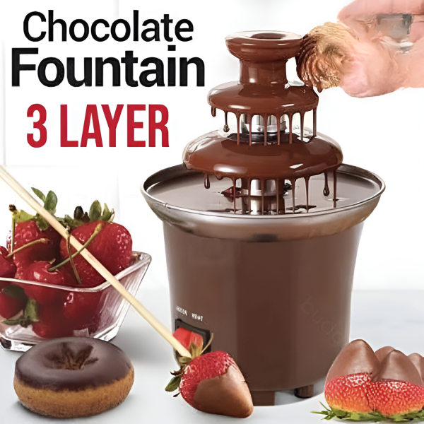 Chocolate Fountain 3-tier Mini Chocolate Tower Three Layer Melting Fondue Pot